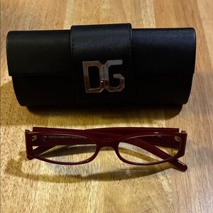 Dolce & Gabbana Burgundy Women’s Glasses & Case